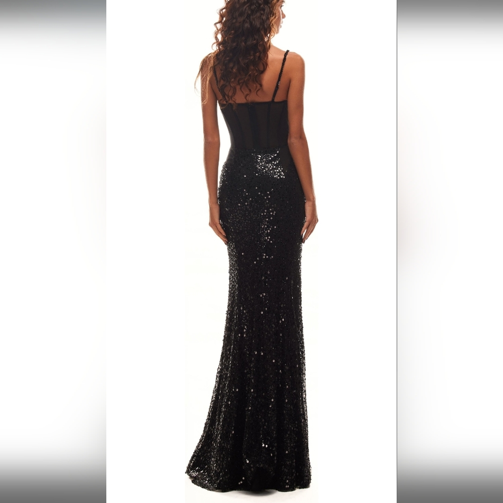 NWT Milla Bizzare Fully Sequined Tie-Straps Maxi Dress - Picture 3 of 14